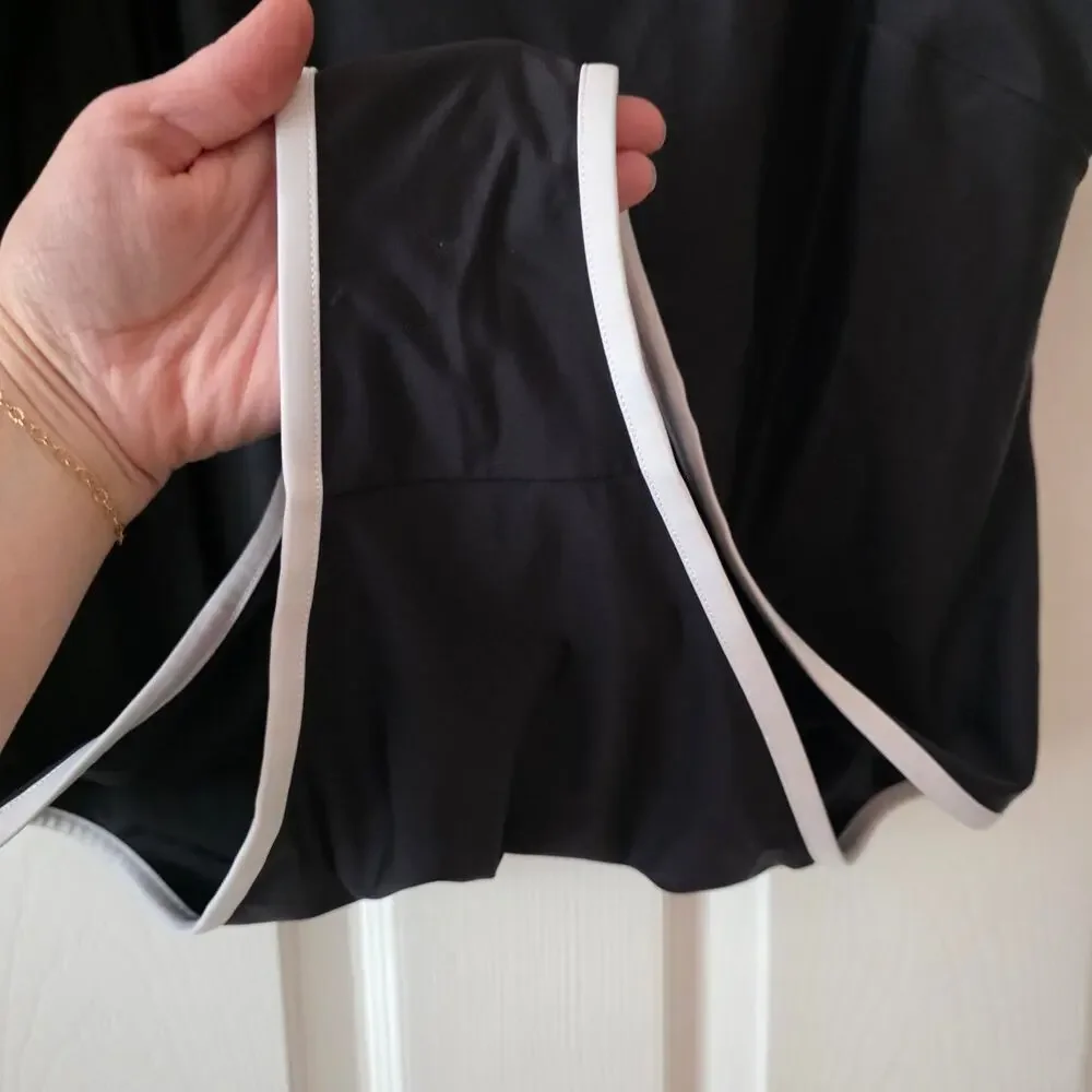H&M Black & White Contrast Trim One Piece Bathing Suit Size XL